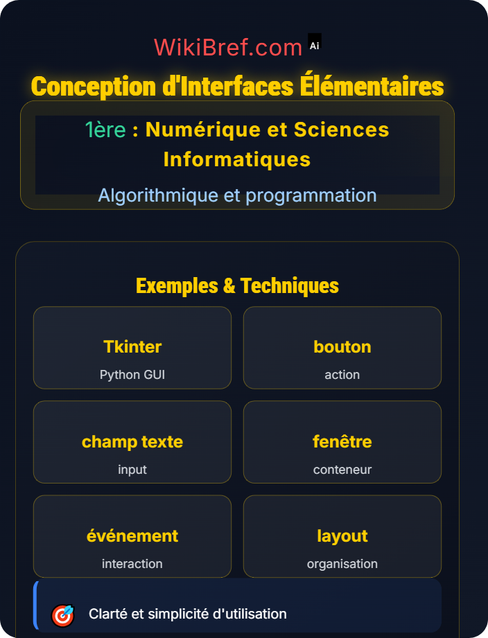 Conception d’interfaces élémentaires Entrées/Sorties et interaction