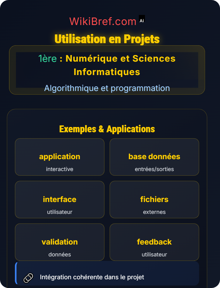 Utilisation en projets Entrées/Sorties et interaction