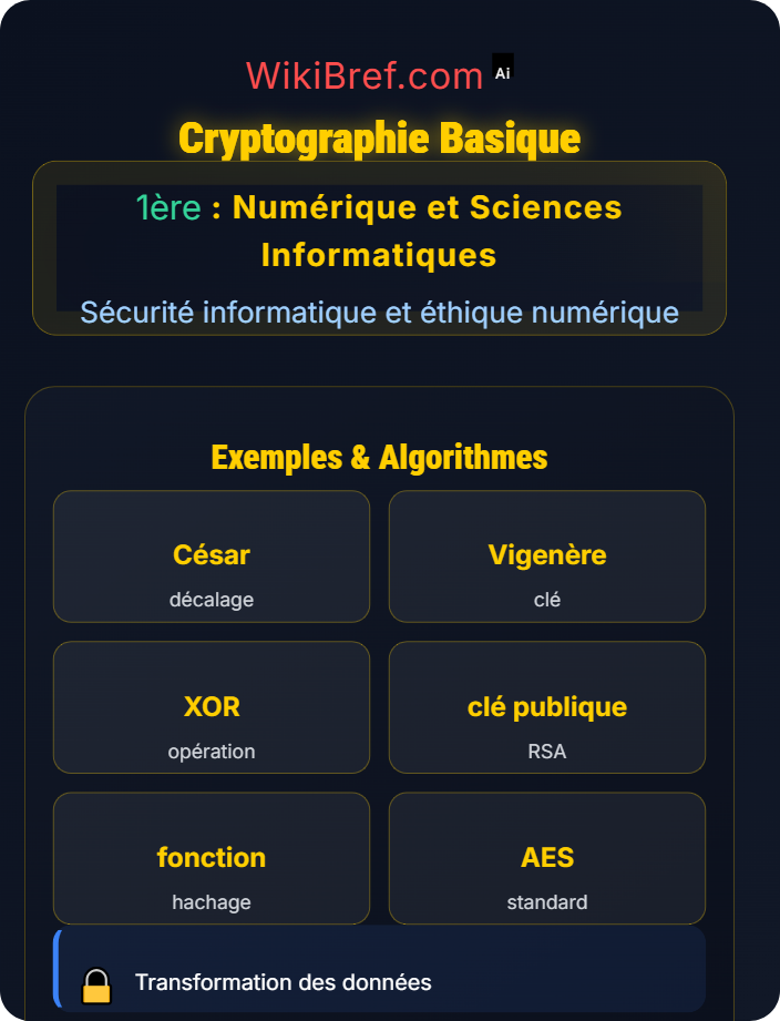 Cryptographie basique Principes de sécurité