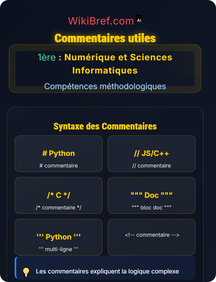 Commentaires utiles Documentation et communication
