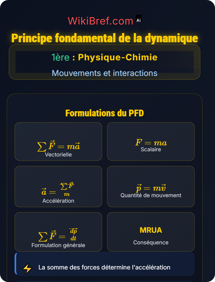 Principe fondamental de la dynamique Forces et lois dynamiques