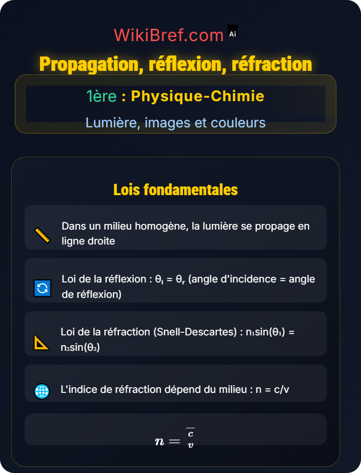 Propagation, réflexion, réfraction Caractéristiques des ondes