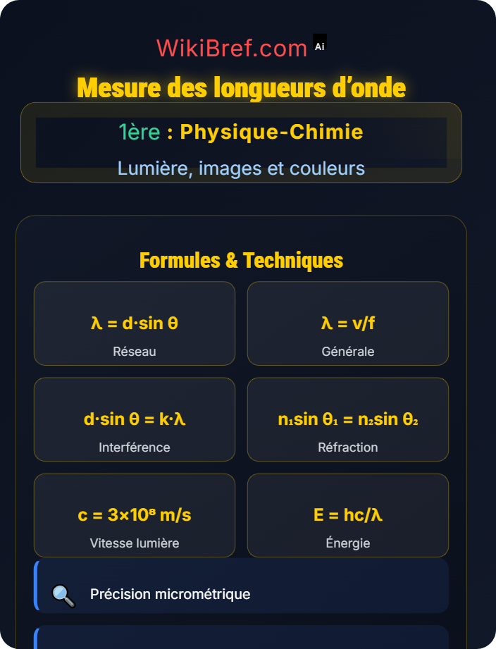 Mesure des longueurs d’onde Spectre électromagnétique