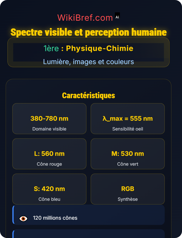 Spectre visible et perception humaine Couleurs et perception