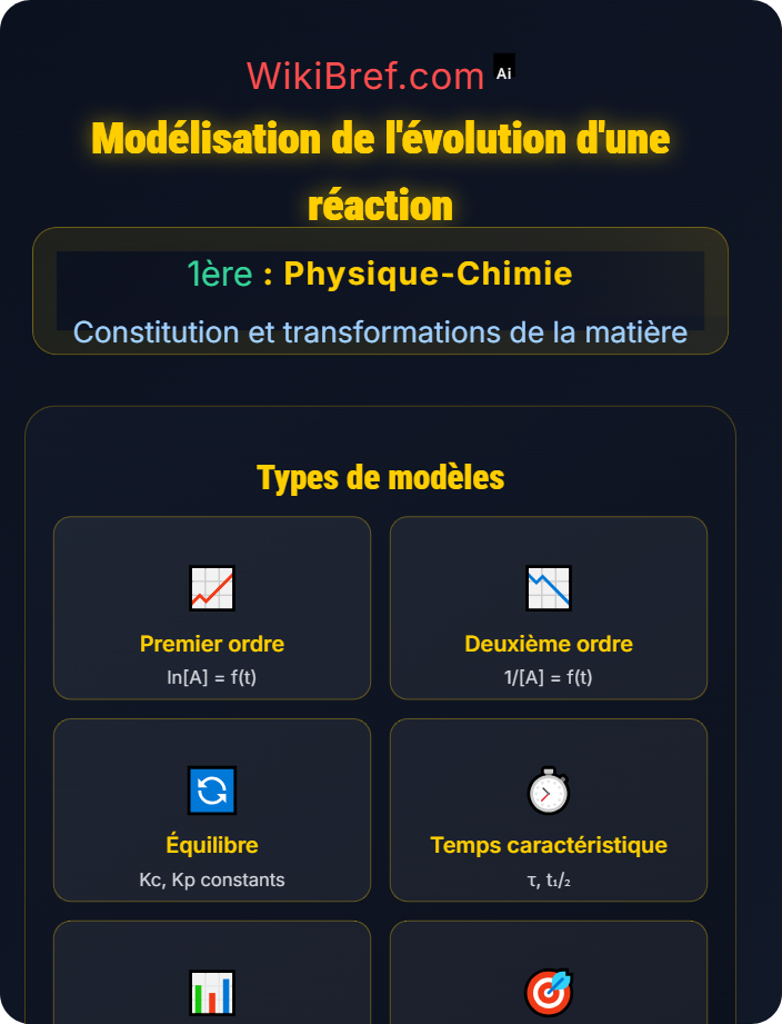 Modélisation de l’évolution d’une réaction Cinétique et évolution des réactions