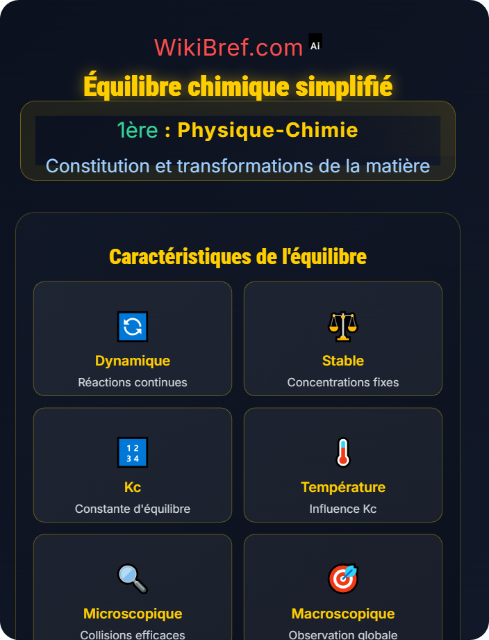 Équilibre chimique simplifié Cinétique et évolution des réactions