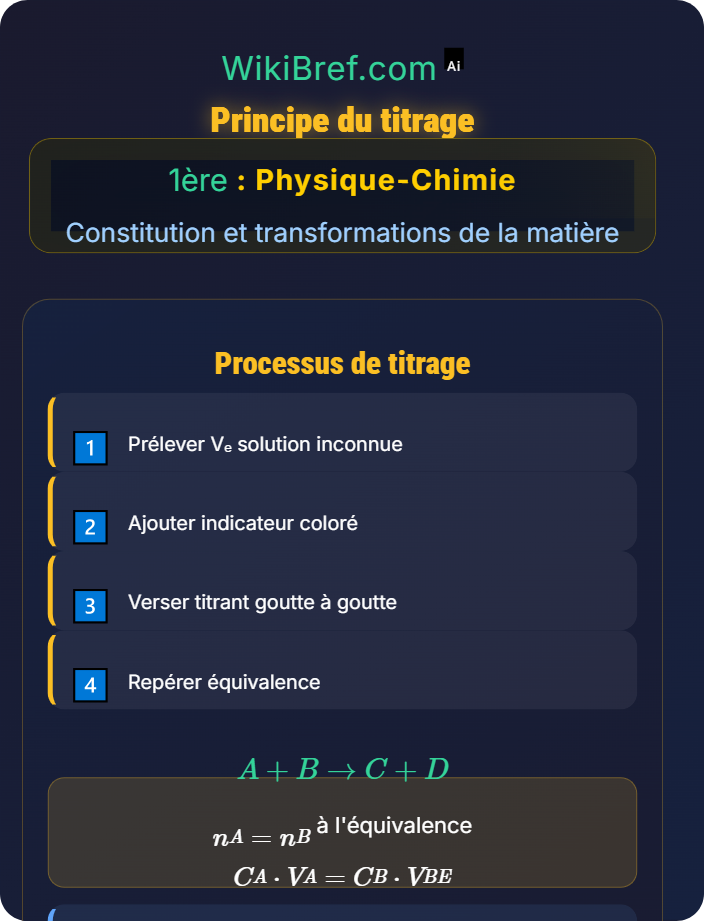 Principe du titrage Dosages par titrage