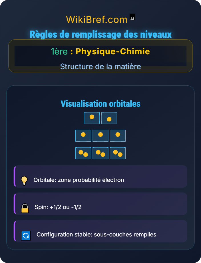 Règles de remplissage des niveaux Représentation des entités chimiques