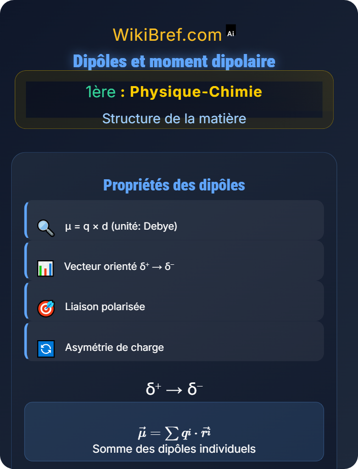 Dipôles et moment dipolaire Polarité et électronégativité