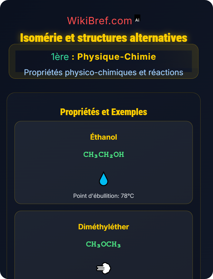 Isomérie et structures alternatives Représentations et nomenclature