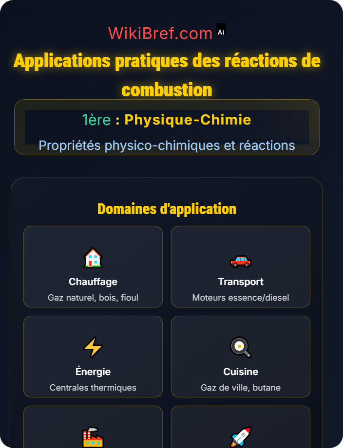 Applications pratiques Réactions de combustion