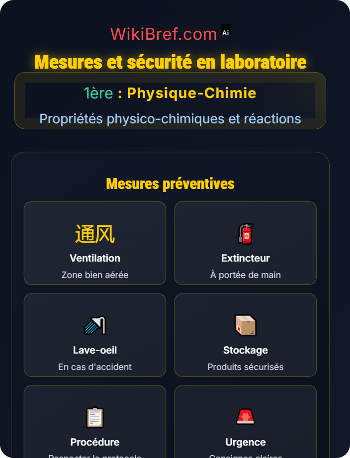 Mesures et sécurité en laboratoire Réactions de combustion