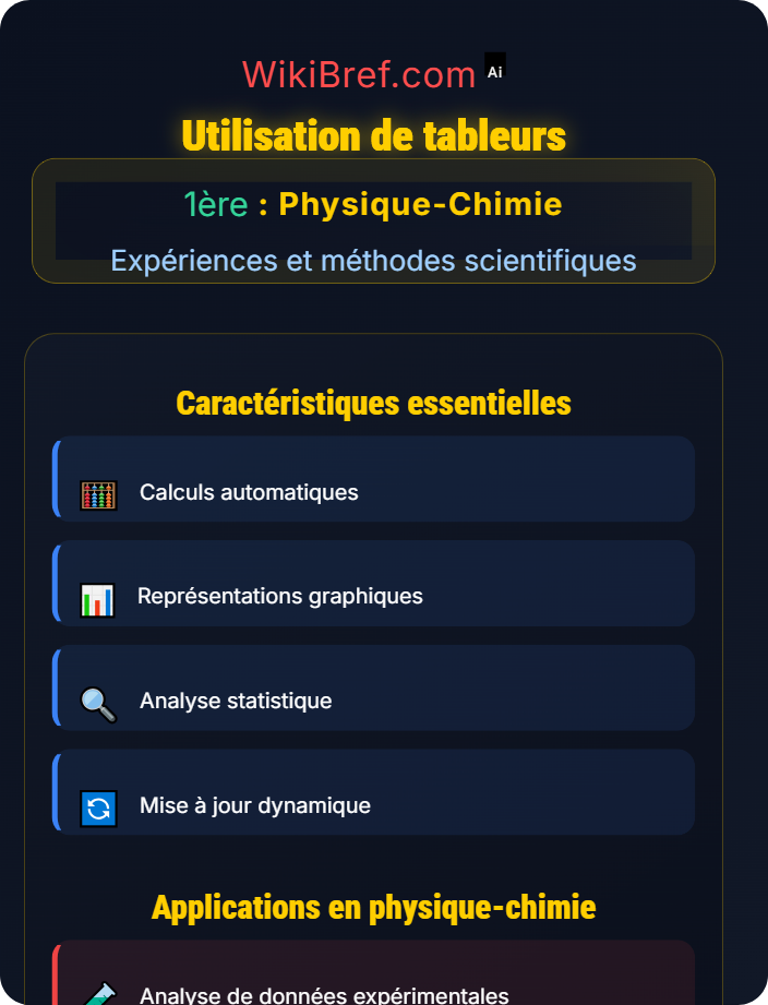 Utilisation de tableurs Traitement des données