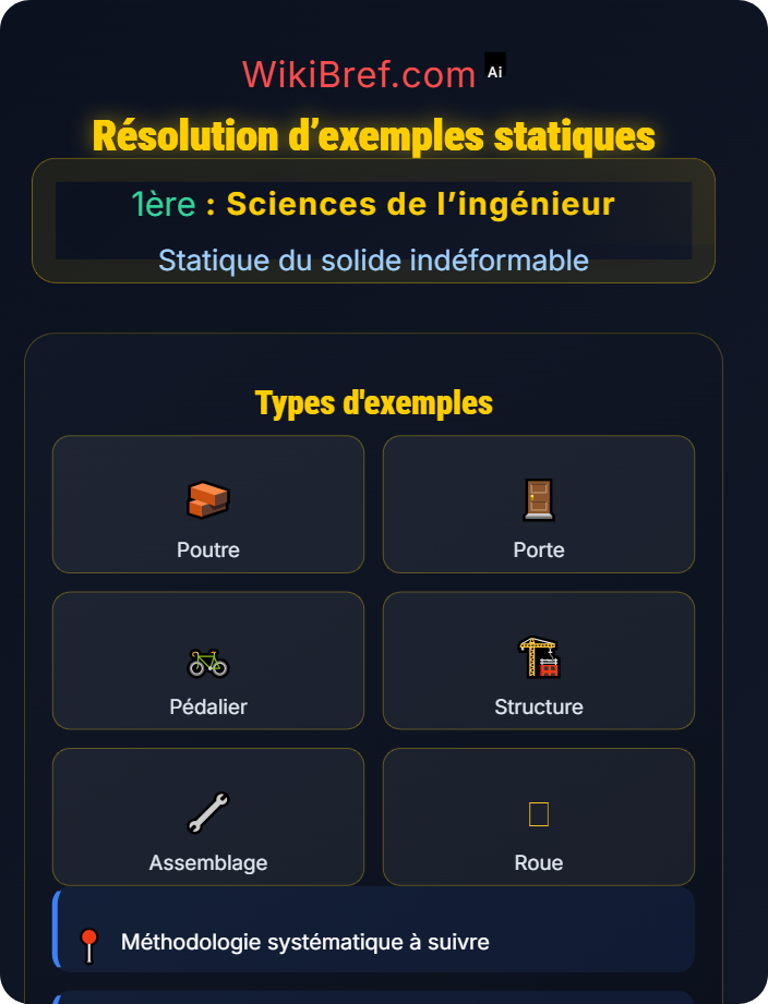 Résolution d’exemples statiques Principe fondamental de la statique