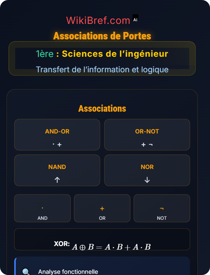 Associations de portes Logique combinatoire