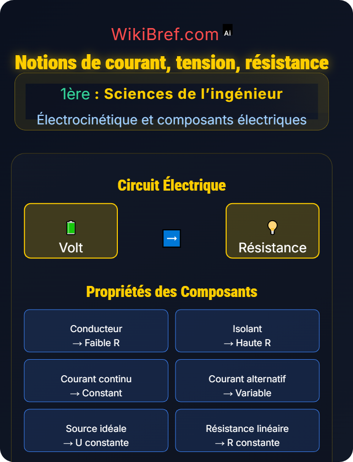 Notions de courant, tension, résistance Les circuits électriques