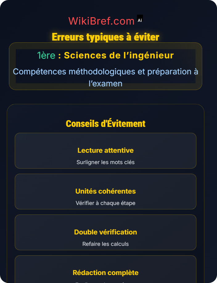 Erreurs typiques à éviter Préparation au bac
