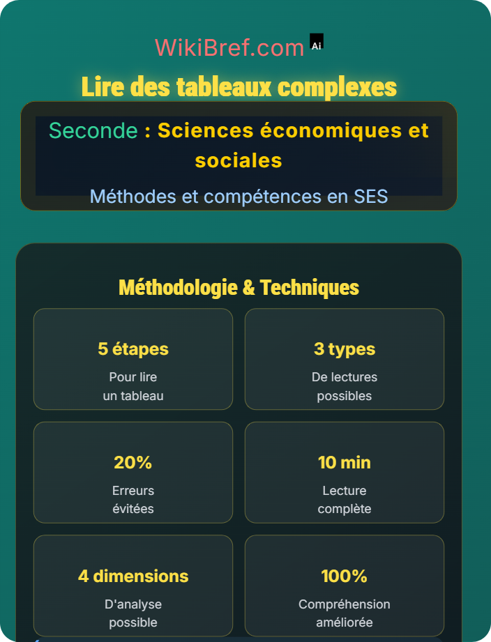 Lire des tableaux complexes Interpréter des données statistiques