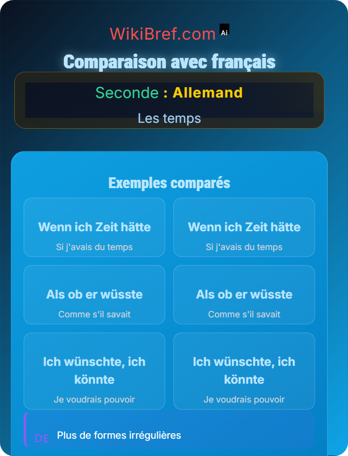 Comparaison avec français Subjonctif II pour hypothèses