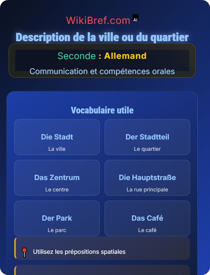 Description de la ville ou du quartier Décrire son environnement