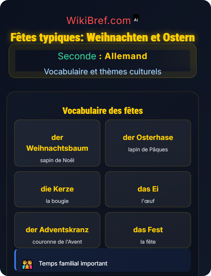 Fêtes typiques (Weihnachten, Ostern) Culture germanophone : traditions et fêtes