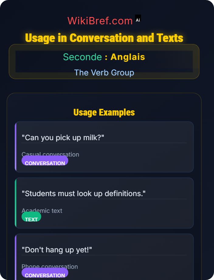 Usage in conversation and texts Phrasal Verbs and Prepositional Verbs