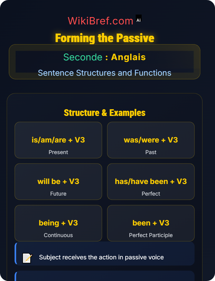 Forming the passive Passive Voice