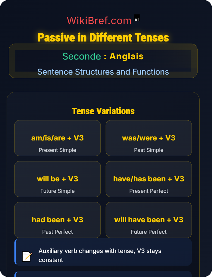 Passive in different tenses Passive Voice